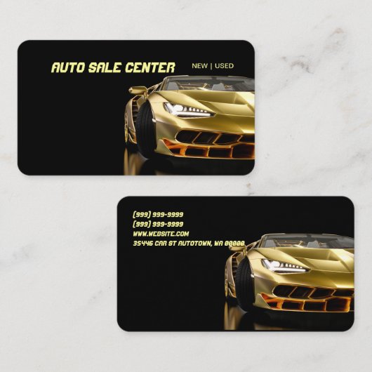 自動車販売車ディーラーの名刺 名刺 (正面/裏面)