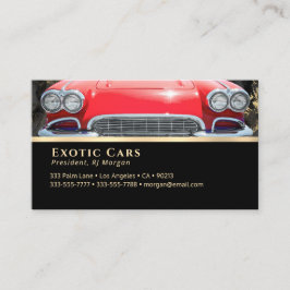 自動車販売、エキゾチック車レッドスポーツカー、あなたの写真 名刺