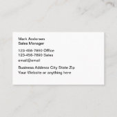 自動車販売・サービス事業 名刺 (裏面)