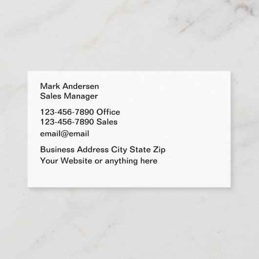 自動車販売・サービス事業 名刺 (裏面)