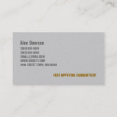 自動車販売、ディーラー、自動車名刺 名刺 (裏面)