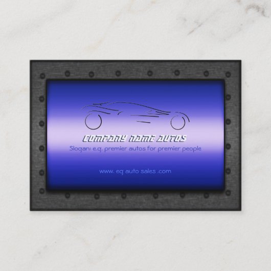 自動車販売、ブラッシングブルークロム-スポーツカー 名刺 (正面)