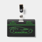 自動車販売、メタリックルック、グリーンラインスポーツカー バッジ (クリップ付き表面)