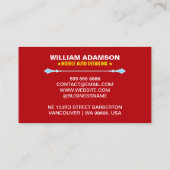 自動車販売、自動車修理、赤クール自動車詳細 名刺 (裏面)