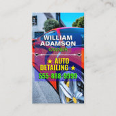 自動車販売、自動車修理、赤クール自動車詳細 名刺 (正面)