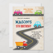 自動車輸送の誕生日の招待状 招待状 (正面)