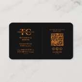 自動車輸送ドライバーモノグラムブラックオレンジモダン色 名刺 (裏面)