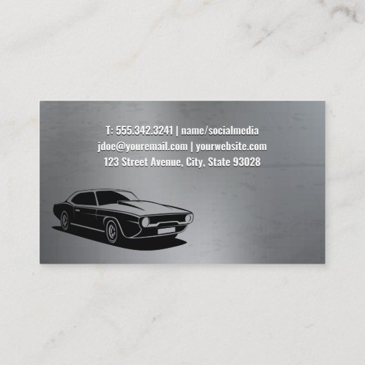 自動車部品とヴィンテージ車 名刺 (裏面)