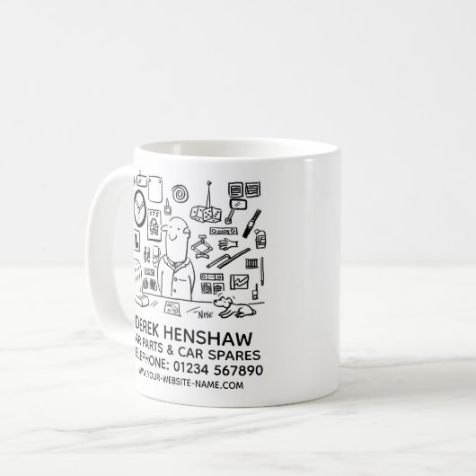 自動車部品と自動車部品のプロモーション コーヒーマグカップ (正面左)