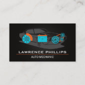 自動車部品炭素繊維パターン | 整備士サービス 名刺 (正面)