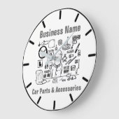 自動車部品/アクセサリー漫画 ラージ壁時計 (傾斜)