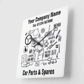 自動車部品・スペア スクエア壁時計 (傾斜)