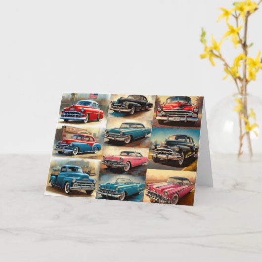 自動車 カード (黄色い花)