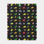 自動車、トラック、トラクターおよび通りシンボルや象徴 フリースブランケット (正面)