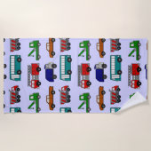 自動車、トラック、バス ビーチタオル (正面)