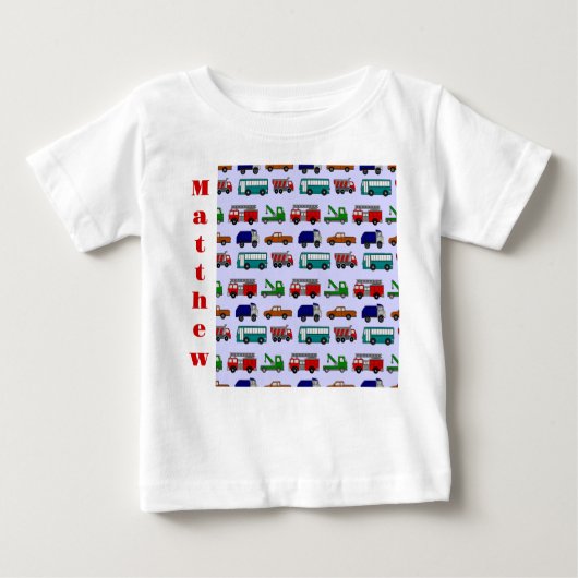 自動車、トラック、バス ベビーTシャツ (正面)