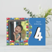 自動車 & トラック | 男の子の誕生日パーティー招待状 招待状 (スタンド正面)