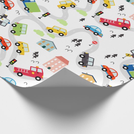 自動車 トラック 誕生日パーティー ラッピングペーパー (角)