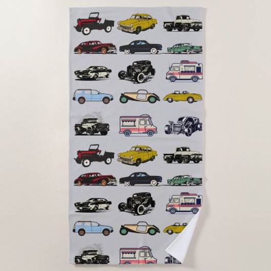 自動車 ビーチタオル (正面)