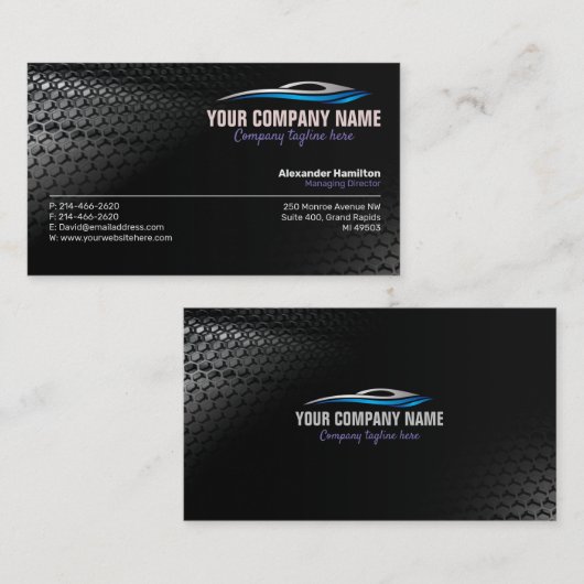 自動車、自動車修理、サービスおよびディーラー 名刺 (正面/裏面)