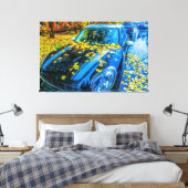 自動車、自動車 – シーズン落ちたズ葉 キャンバスプリント (インサイチュ (寝室))