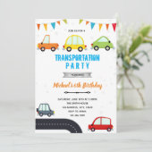 自動車 輸送手段 車の誕生日招待 招待状 (スタンド正面)