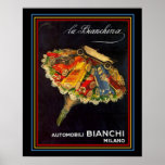 自動車BianchiヴィンテージオートショーAd 16 x 20 ポスター<br><div class="desc">ヴィンテージユニーク、Leonetto Cappiello La Bianchina Car Show Milano Italy広告。</div>