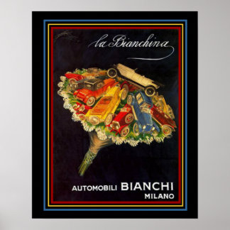 自動車BianchiヴィンテージオートショーAd 16 x 20 ポスター