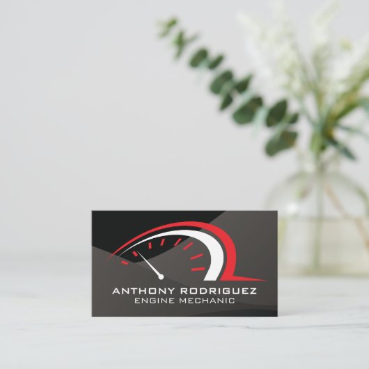 自動 | 走行距離計 | グロスお洒落 名刺 (スタンド正面)