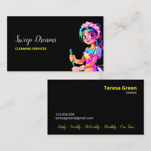 自営業のメイドブラック 名刺 (正面/裏面)