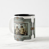 自国の保安を提供しているアパッシュの戦士 ツートーンマグカップ (正面左)