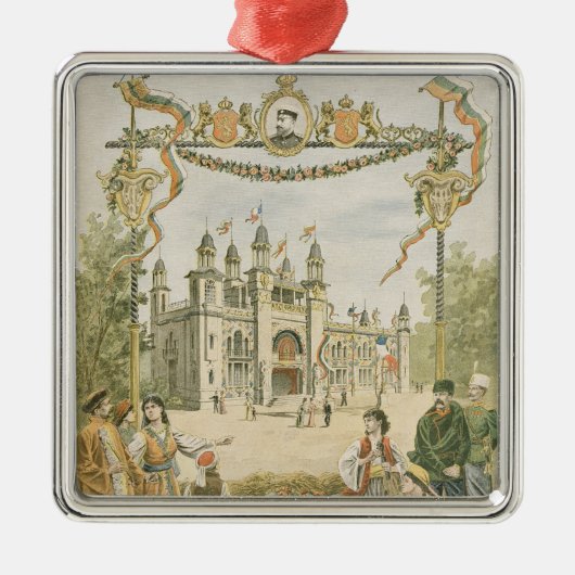 自在継手のブルガリアのパビリオン メタルオーナメント (正面)