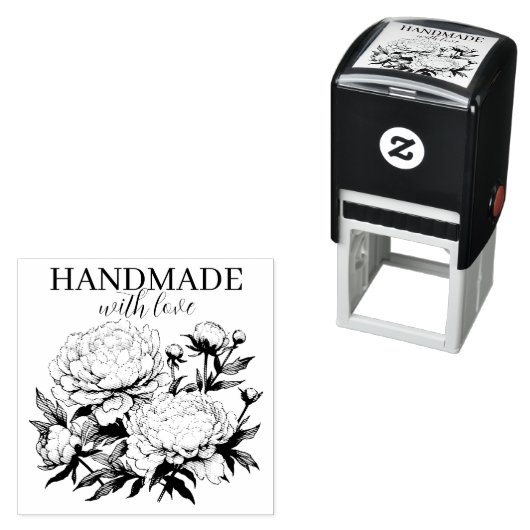 自墨加工ゴム型牡丹 セルフインキングスタンプ (インサイチュ)