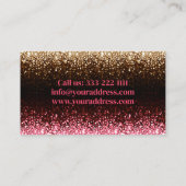 自宅およびオフィス清掃サービスのピンク金ゴールドグリッター 名刺 (裏面)