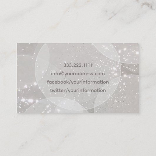 自宅およびオフィス清掃サービスのホワイトグリッター 名刺 (裏面)