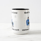 自宅からの仕事月の従業員 ツートーンマグカップ (中央)