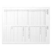 自宅から仕事リストまでの月曜日の仕事 ノートパッド (正面)