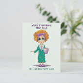 自宅から作業おもしろい ポストカード (スタンド正面)