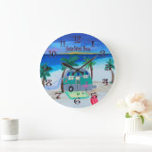 自宅でビーチの時計 ラージ壁時計 (ホーム)