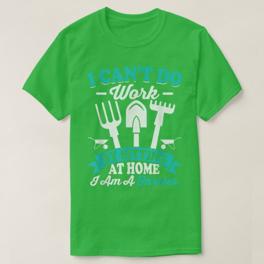 自宅で作業できないおもしろい農業農家トラクター Tシャツ (デザイン正面)