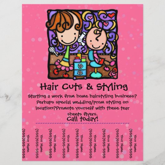 自宅で働くリトルジリーのスタイリスト！ピンク チラシ (正面)