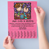 自宅で働くリトルジリーのスタイリスト！ピンク チラシ (手)