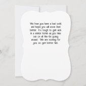 自宅で女性または男性のシニアのウェルカードを取得する カード (裏面)