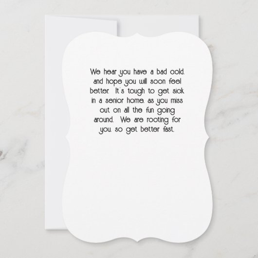 自宅で女性または男性のシニアのウェルカードを取得する カード (裏面)