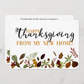 自宅で行った感謝祭の新しいアドレスのお知らせ シーズンカード (正面/裏面)