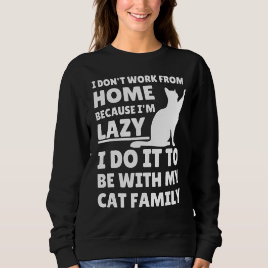 自宅でNeedy Catの皮肉な仮想の採用から仕事 スウェットシャツ (正面)