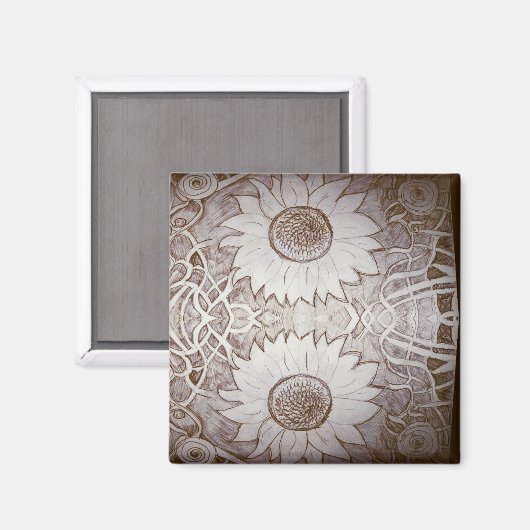 自宅のひまわり マグネット (正面/裏面)