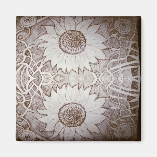 自宅のひまわり マグネット (正面)