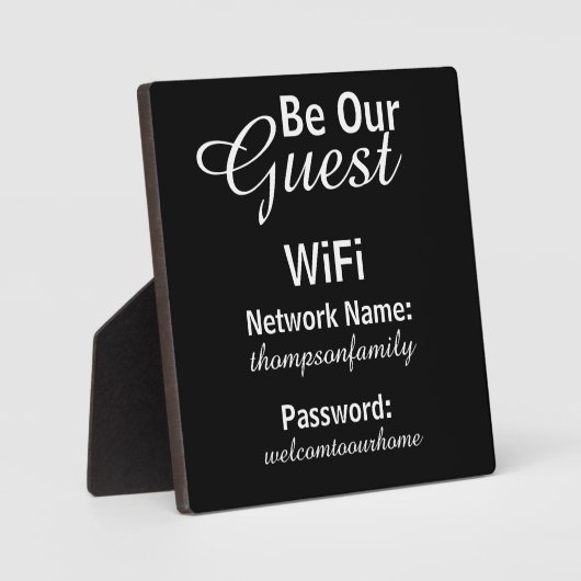 自宅のゲストWiFiパスワードサイネージにする フォトプラーク (正面)