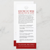 自宅のレストランの新人向けメニュー メニュー (正面/裏面)